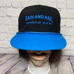 Vintage Nylon Trucker Hat Rope Cap Snapback Rain And Hail Insurance Service Farm